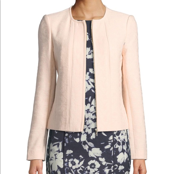 Karl Lagerfeld Paris Pink Jacquard Blazer 12 - Picture 6 of 8